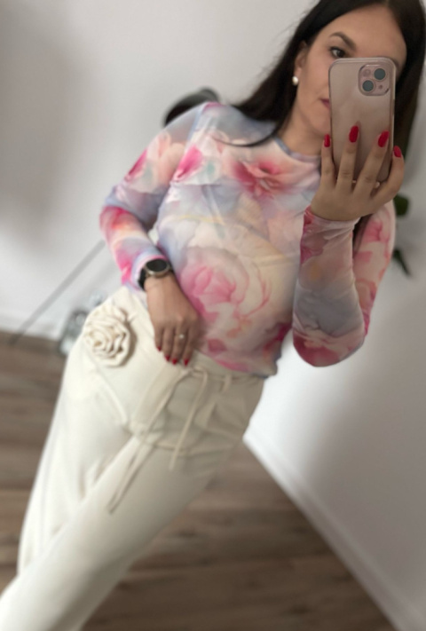 Bluzka tiulowa Blake - Dreammy pastel flowers Bluzka tiulowa Blake - Dreammy pastel flowers